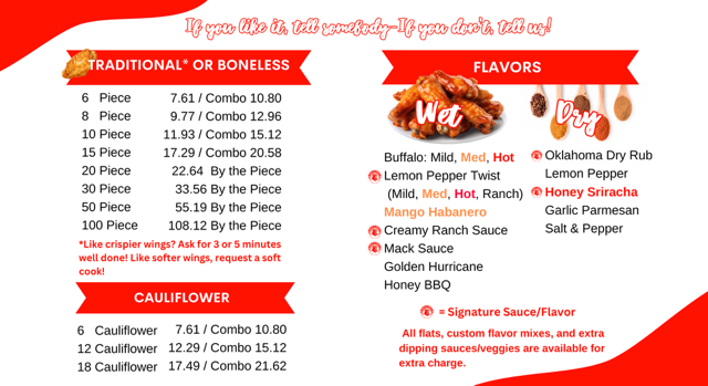 macks menu